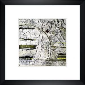 Taler, Taler, Du musst wandern mit schwarzem Rahmen und weißem Passepartout, 6 cm